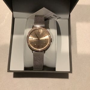 Vince Camuto Two Tone Mesh Watch silver/gold
